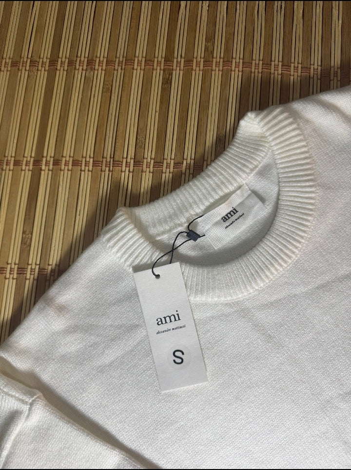 Ami París Sweater White Red logo