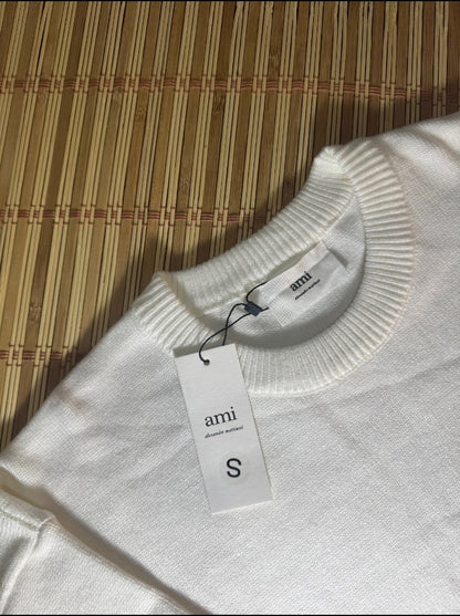 Ami París Sweater White Red logo