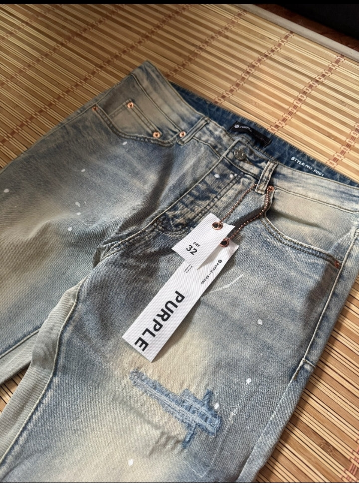 Purple Jeans Double Panels Flare