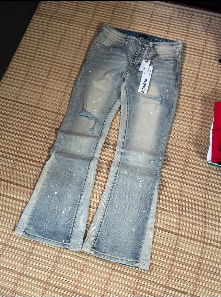 Purple Jeans Double Panels Flare