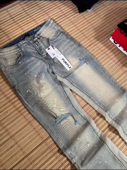 Purple Jeans Double Panels Flare