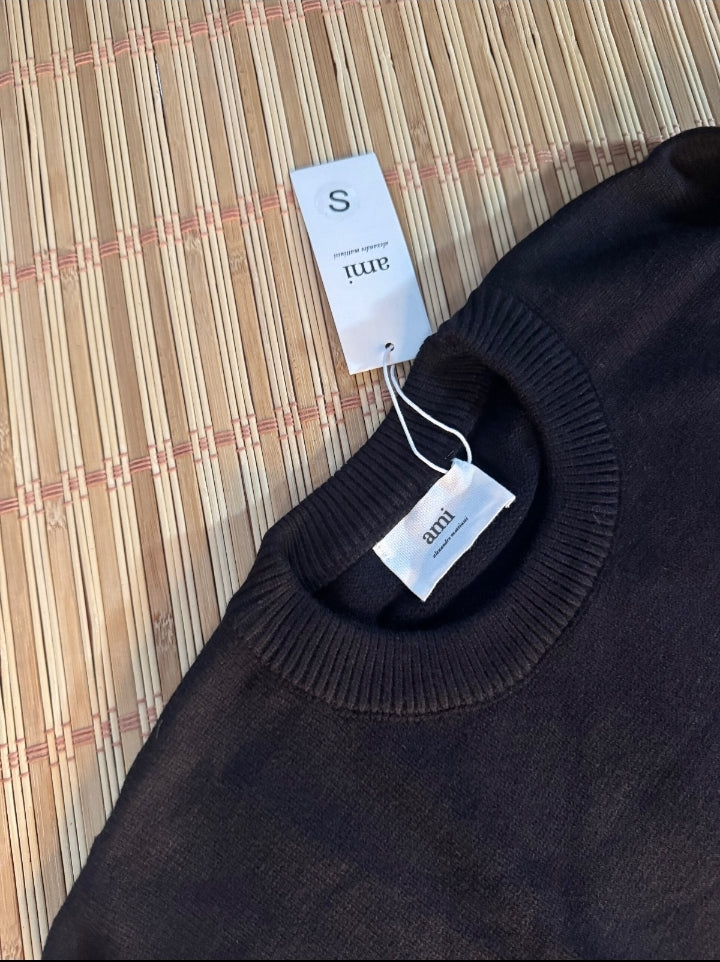 Ami París Sweater Black Red logo