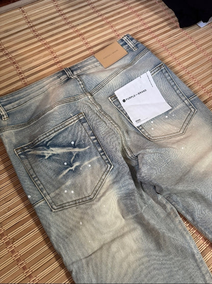 Purple Jeans Double Panels Flare