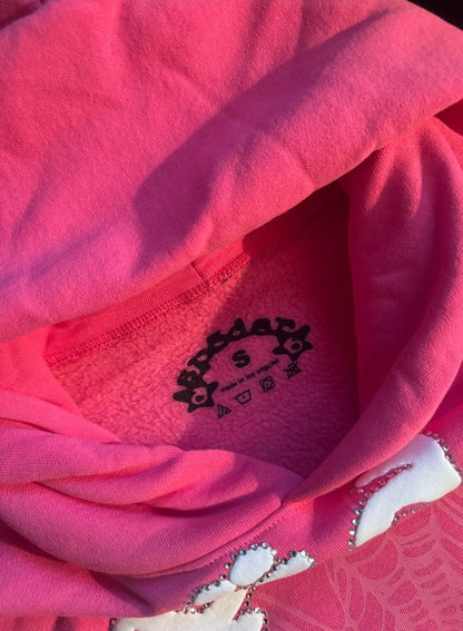 Sp5der Legacy Hoodie Pink/ White