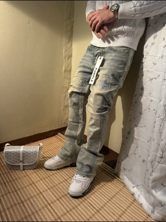 Purple Jeans Double Panels Flare