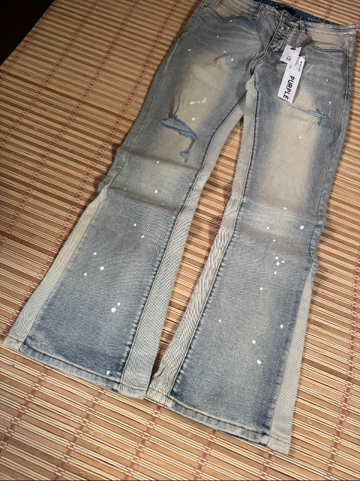 Purple Jeans Double Panels Flare